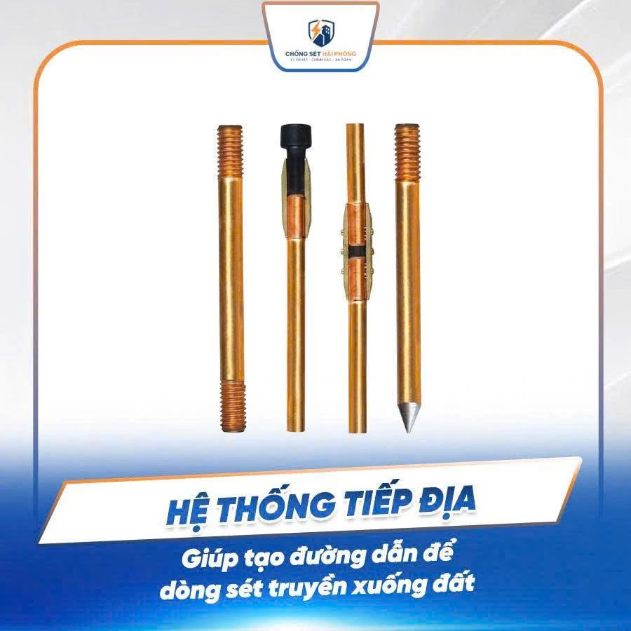 vật tư và thiết bị chống sét, cọc tiếp địa
